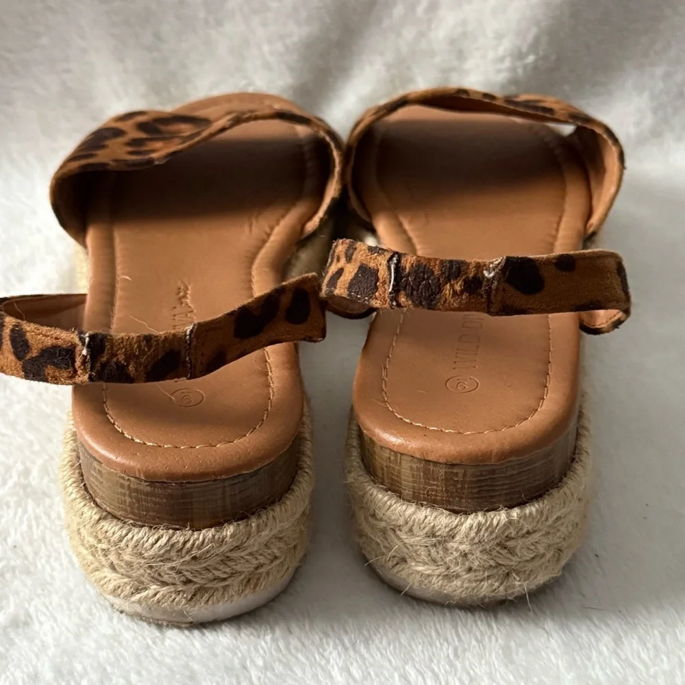 Leopard Print Espadrille Sandals Wild Diva Lounge Size‎ 9 Wedge Women’s
